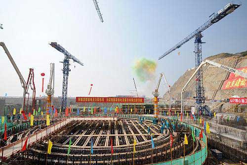 我國最大核電項目廣東陽江核電站目前正在如火如荼建設中